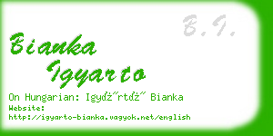 bianka igyarto business card